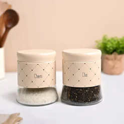VON CASA Peach Argyle Chai & Cheeni Jar Set