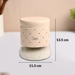 VON CASA Peach Argyle Chai & Cheeni Jar Set