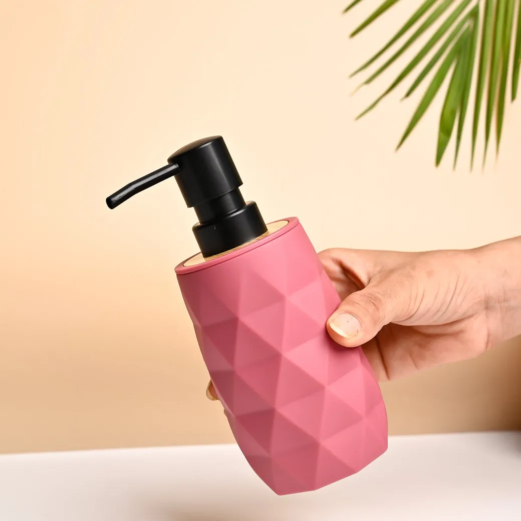 VON CASA Pink Plastic Soap Dispenser - 250ml