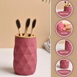 VON CASA Pink Toothbrush Holder