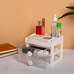 VON CASA Plastic White 2 Layer Drawer