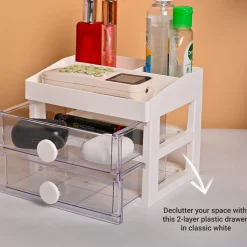 VON CASA Plastic White 2 Layer Drawer