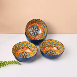 VON CASA Purple Ceramic Bowl Set Of 4
