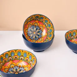VON CASA Purple Ceramic Bowl Set Of 4