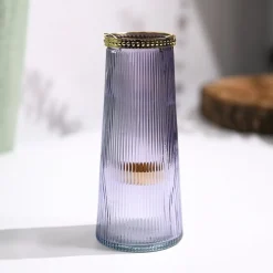 VON CASA Purple Cone Glass T-Light Holder