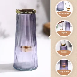 VON CASA Purple Cone Glass T-Light Holder