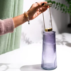 VON CASA Purple Cone Glass T-Light Holder