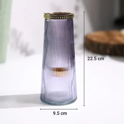 VON CASA Purple Cone Glass T-Light Holder