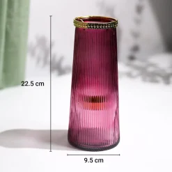 VON CASA Purple Cone Glass T-Light Holder