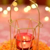 VON CASA Red & Golden T-Light Holder