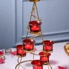 VON CASA Red 7 Votive Tree T- Light Holder