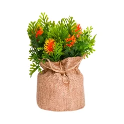 VON CASA Red Artificial Potted Plant - Knitted