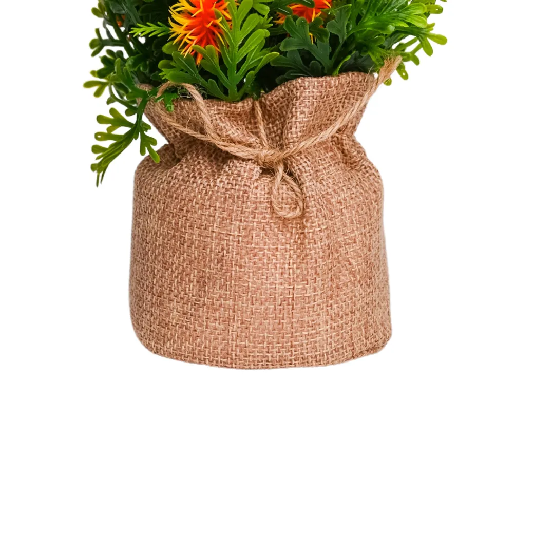 VON CASA Red Artificial Potted Plant - Knitted