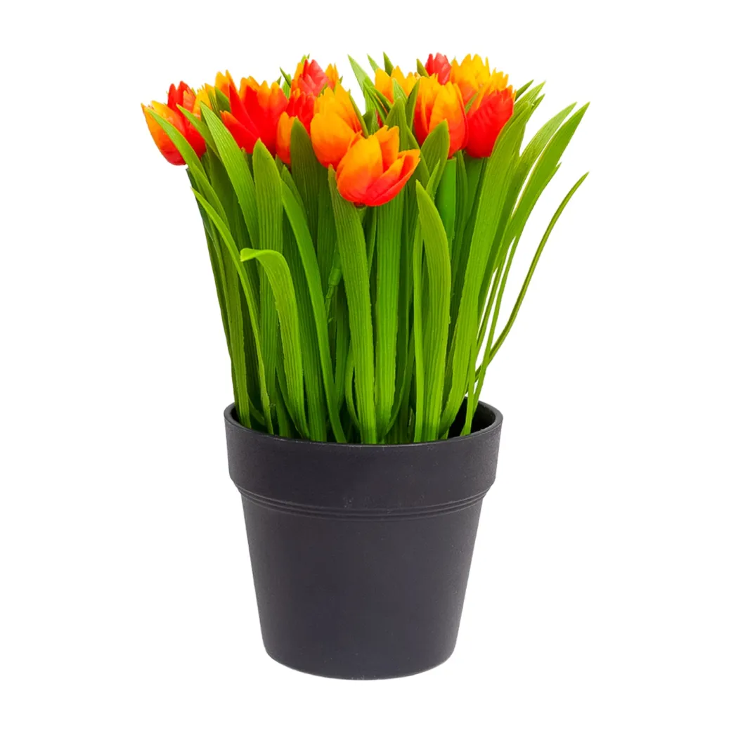 VON CASA Red Lily Artificial Potted Plant