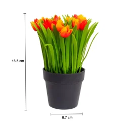 VON CASA Red Lily Artificial Potted Plant
