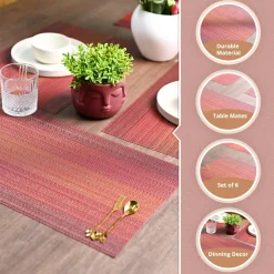 VON CASA Red Placemat Set Of 6