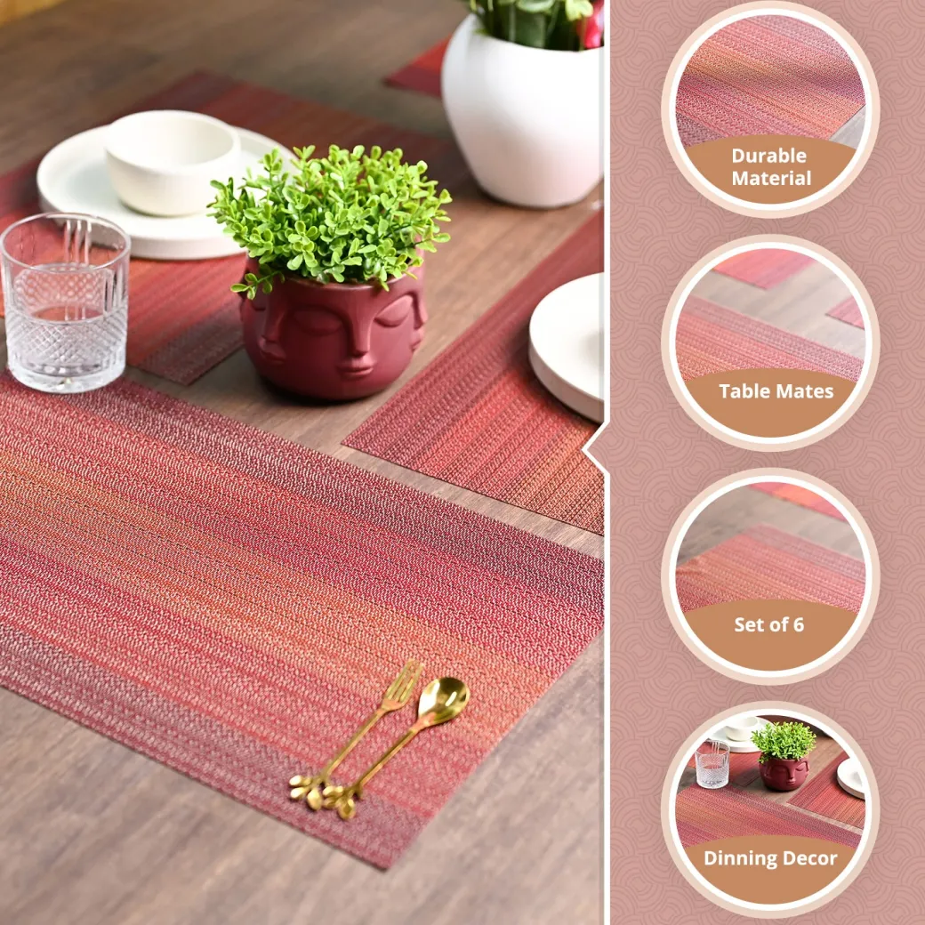 VON CASA Red Placemat Set Of 6