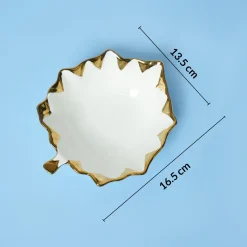VON CASA Scalloped Ceramic Leaf Bowl Gift Set (Set Of 3)