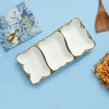 VON CASA Scalloped Ceramic 3-Compartment Serving Dish