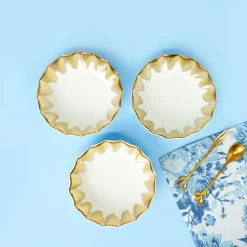 VON CASA Scalloped Ceramic Bowl Gift Set (Set Of 3)