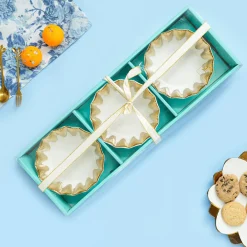 VON CASA Scalloped Ceramic Bowl Gift Set (Set Of 3)