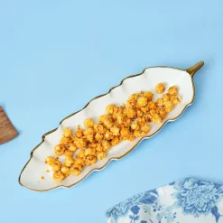 VON CASA Scalloped Ceramic Leaf Dish