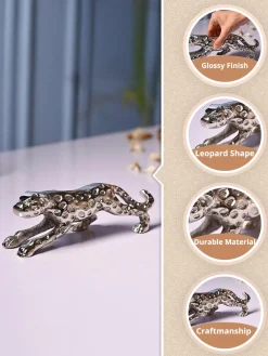 VON CASA Silver Leopard Decor Object