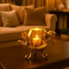 VON CASA Single T-Light Holder – Golden Sphere with Mercury Glass