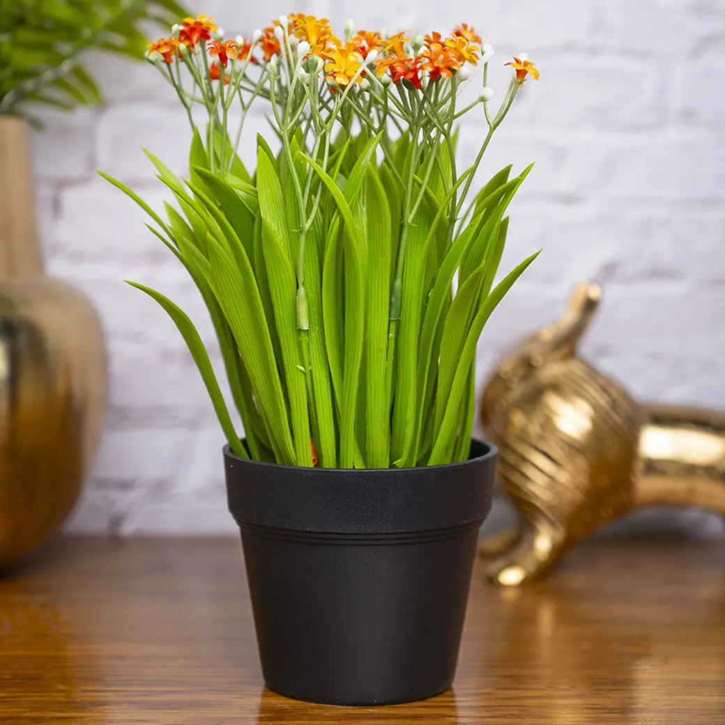 VON CASA Skyblue Flower Artificial Potted Plant