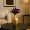 VON CASA Small Golden Surahi Flower Vase – (18.5 CM)