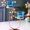 VON CASA Turquoise 2 Votive T- Light Holder