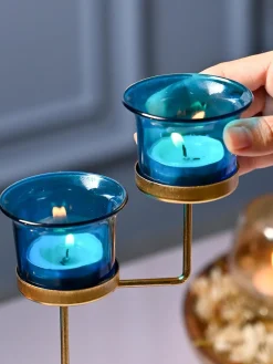 VON CASA Turquoise 5 Votive T- Light Holder