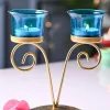 VON CASA Turquoise 2 Votive Tea- Light Holder