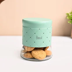 VON CASA Turquoise Argyle Biscuit & Namkeen Jar Set