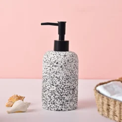 VON CASA White & Black Polyresin Soap Dispenser