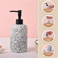 VON CASA White & Black Polyresin Soap Dispenser