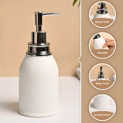 VON CASA White Ceramic Soap Dispenser - 480ml
