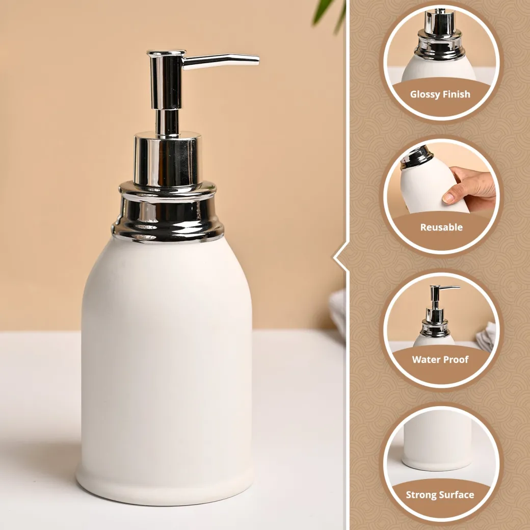 VON CASA White Ceramic Soap Dispenser - 480ml