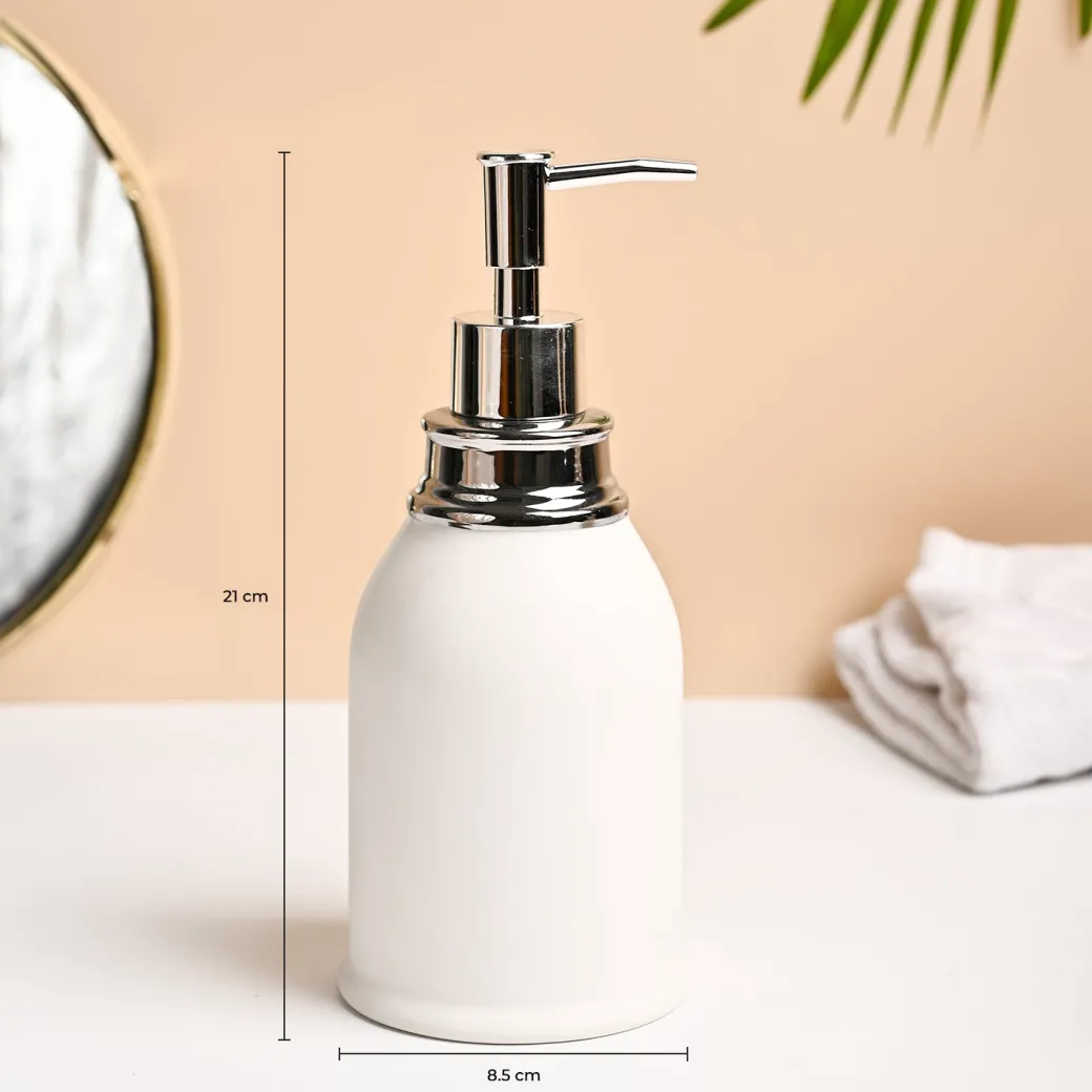 VON CASA White Ceramic Soap Dispenser - 480ml