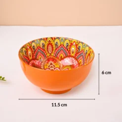 VON CASA Yellow Ceramic Bowl Set Of 4