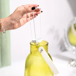VON CASA Yellow Cylindrical Glass T-Light Holder