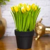 VON CASA Yellow Lily Artificial Potted Plant
