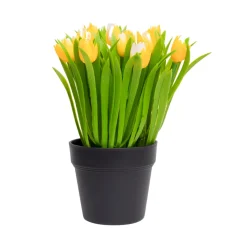VON CASA Yellow Lily Artificial Potted Plant