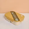 VON CASA Yellow Plastic Lunch Box with Spoon Fork