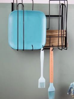 Wall Mount Pot Lid Organizer, Steel Storage Rack