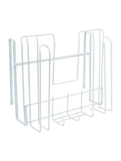 Wall Mount Pot Lid Organizer, Steel Storage Rack