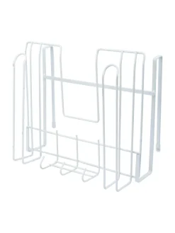 Wall Mount Pot Lid Organizer, Steel Storage Rack