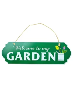 Welcome to My Garden Plaque: Wall Hanging Plaque