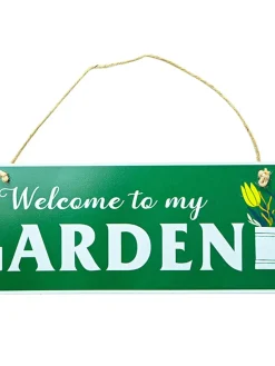 Welcome to My Garden Plaque: Wall Hanging Plaque