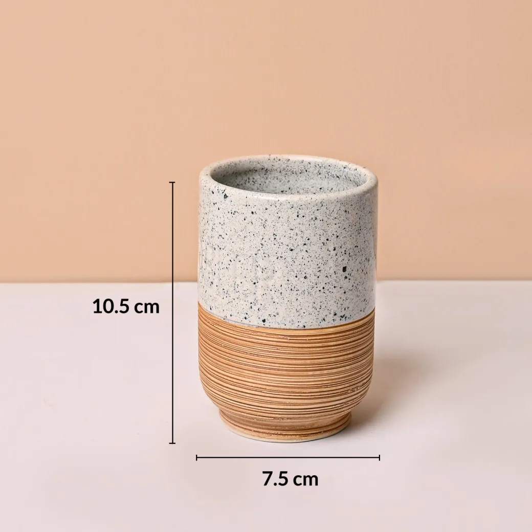 White & Grey Ceramic Bathroom Set - Matte, Stone Finish